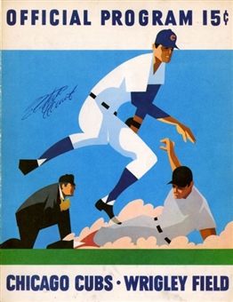 Roberto Clemente Signed 1970 Cubs Program Cover 